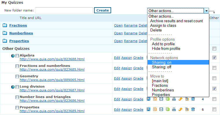 Sharing on network screenshot